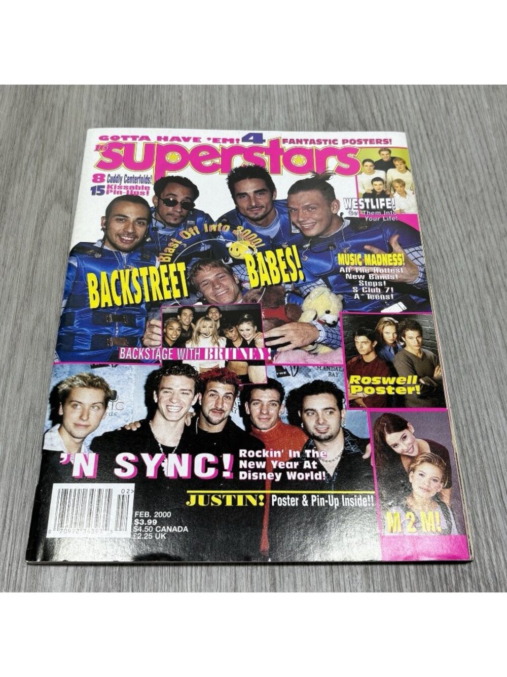 16 Superstars Magazine Nsync Backstreet Boys February 2000 w/ Poster